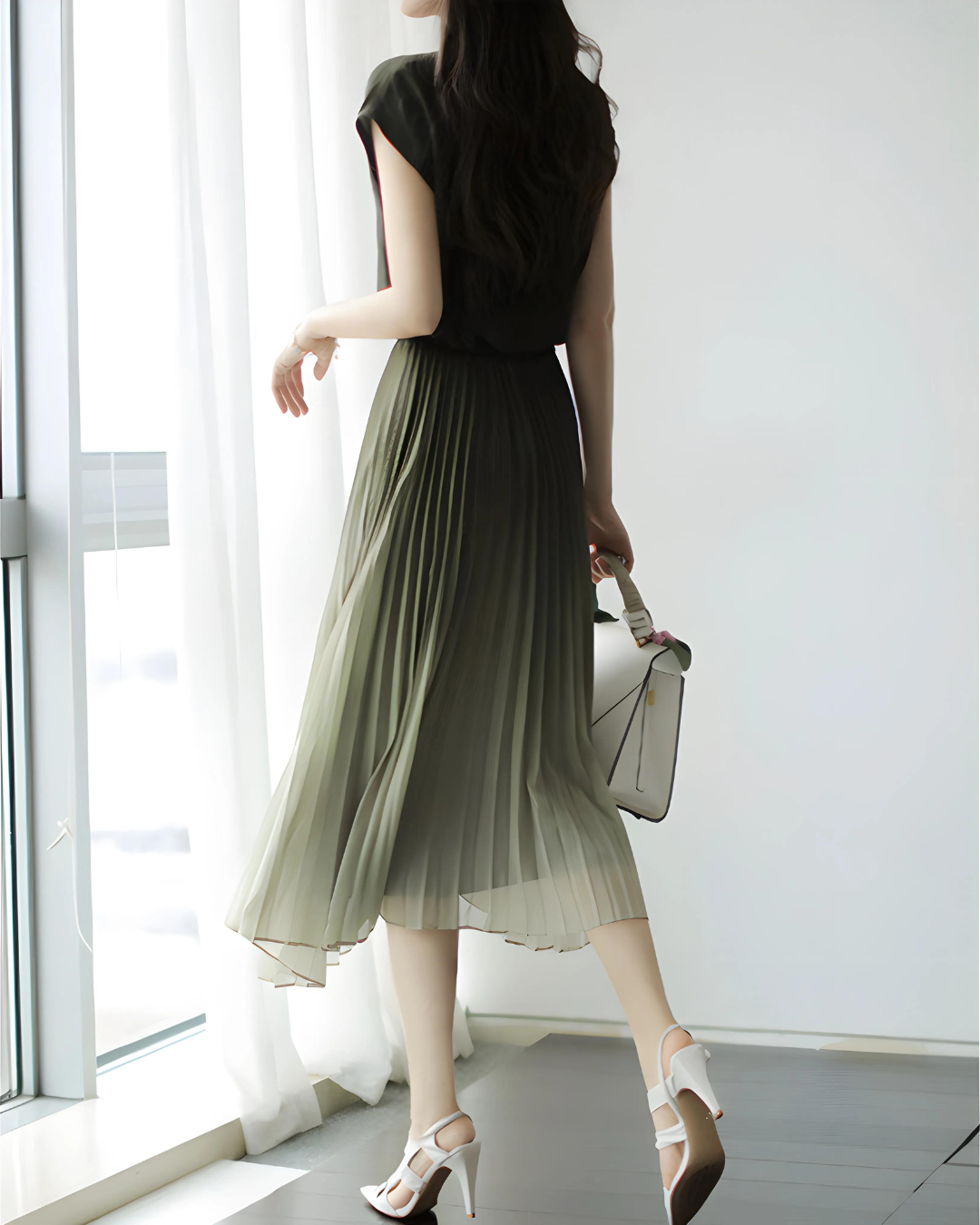 Isla Flow Ombre Pleat Dress