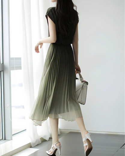 Isla Flow Ombre Pleat Dress