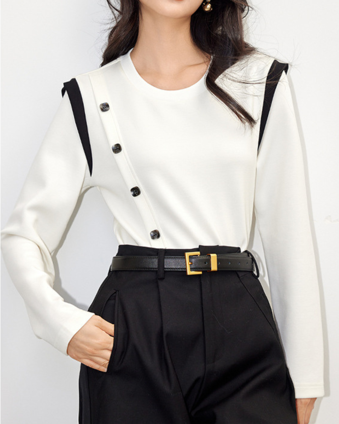 Lyra Angle Button T-Shirt