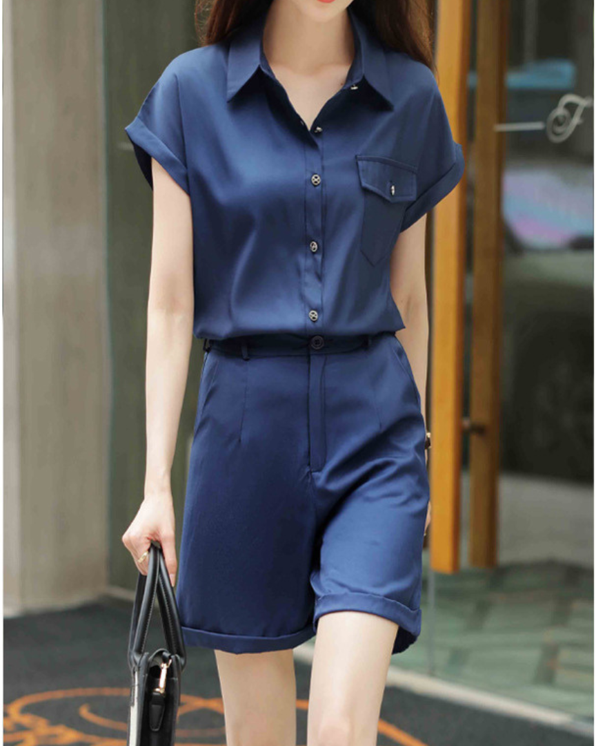 Mira Crisp Collar Short Set