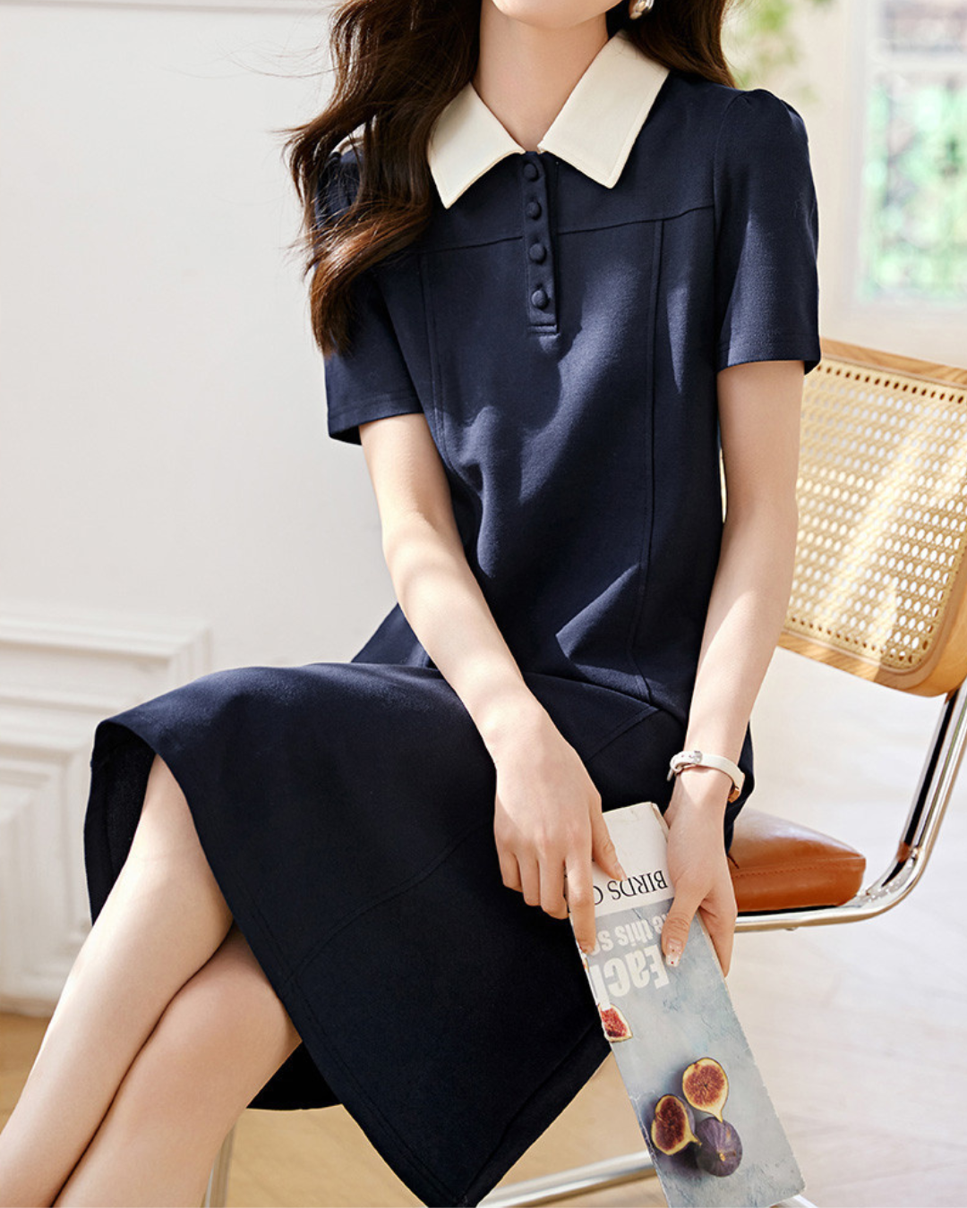 Marin Calm Collar Midi Dress