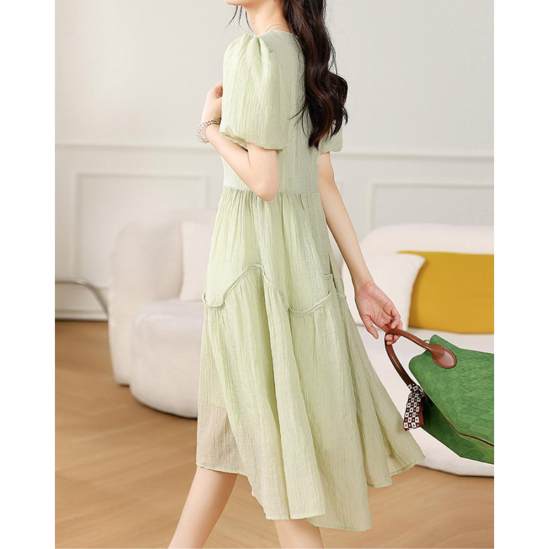 Lila Light Crinkle Cotton Dress