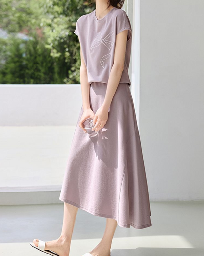 Lila Calm Ribbon Skirt Set