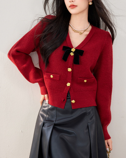 Elva Ribbon Knit Cardigan