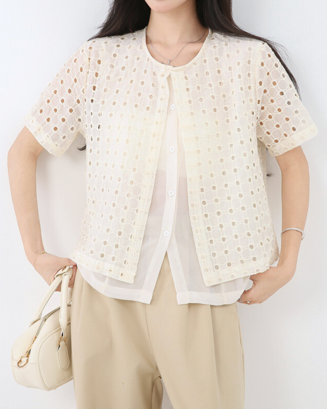 Emery Dot Mesh Layer Shirt