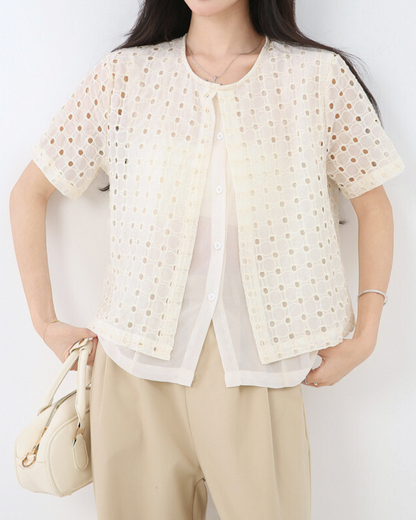 Emery Dot Mesh Layer Shirt