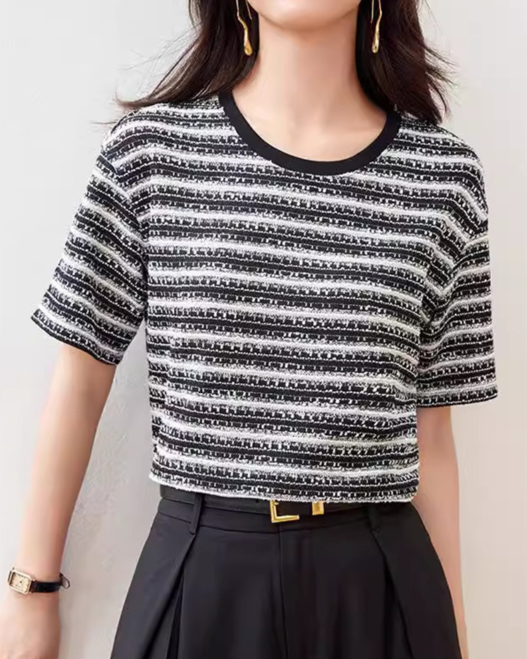 Selene Soft Tweed Knit T-Shirt