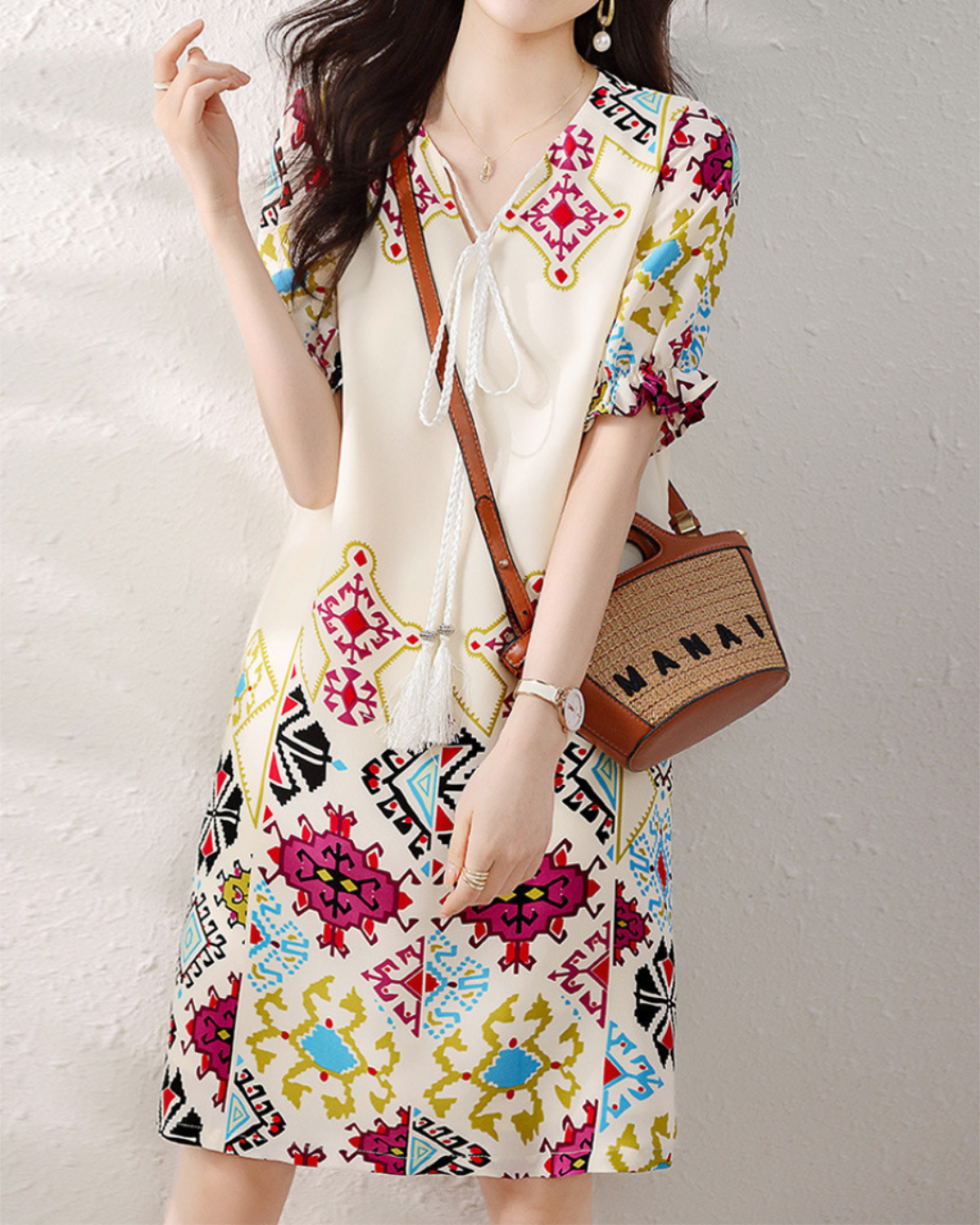 Isla Calm Mosaic Mini Dress