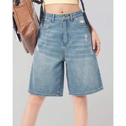 Elva Soft Fray Denim Shorts