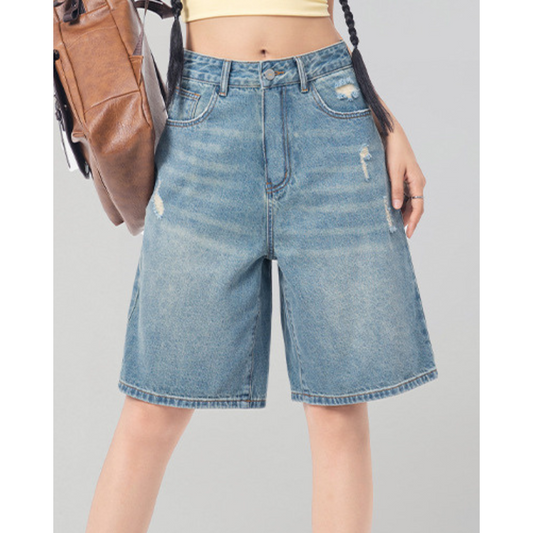 Elva Soft Fray Denim Shorts
