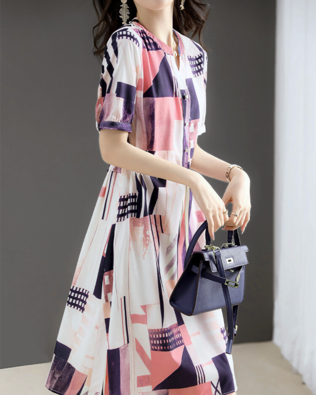 Marla Sketch Panel Belt Dress