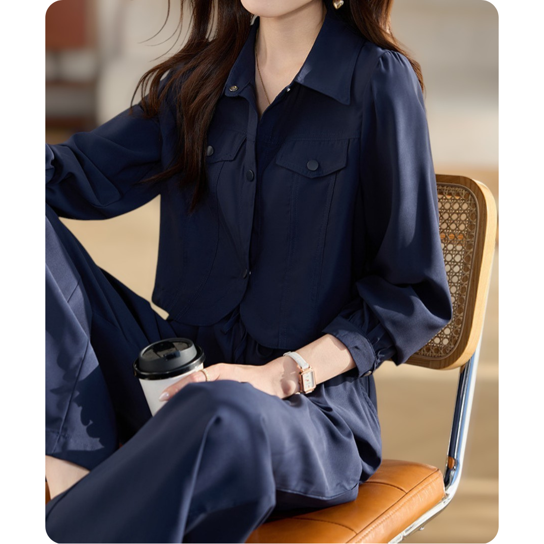 Solene Ease Pocket Shirt Set