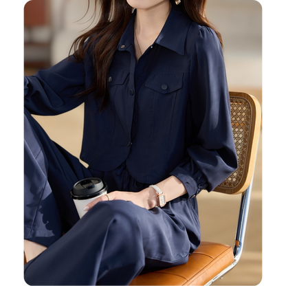 Solene Ease Pocket Shirt Set