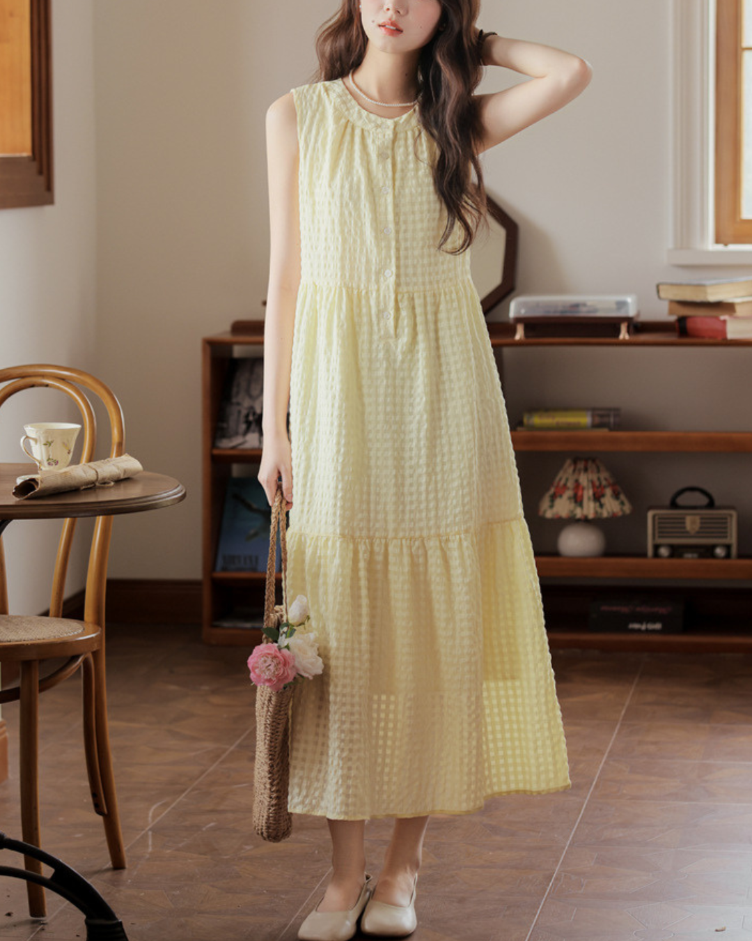 Soleil Calm Textured Midi Dress