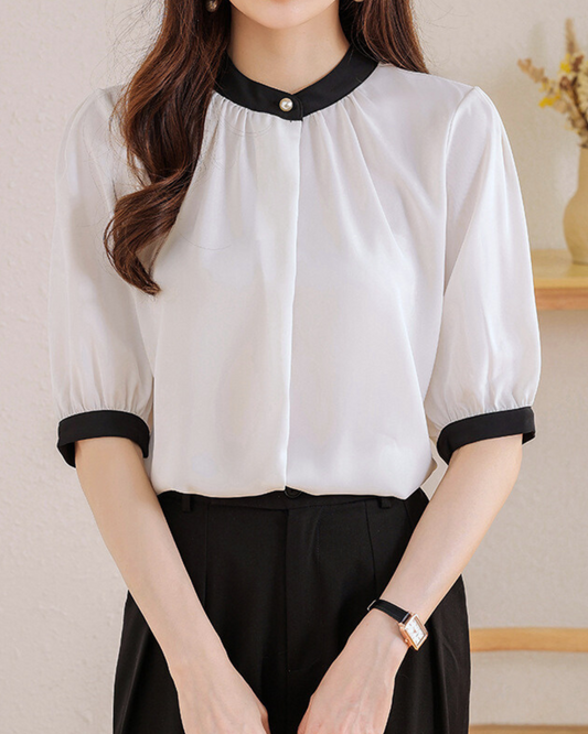 Vera Ease Pearl Trim Blouse