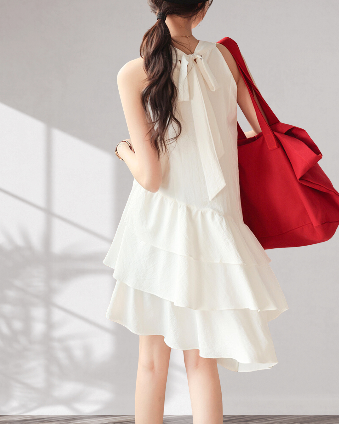 Lumi Drift Tiered Cotton Dress