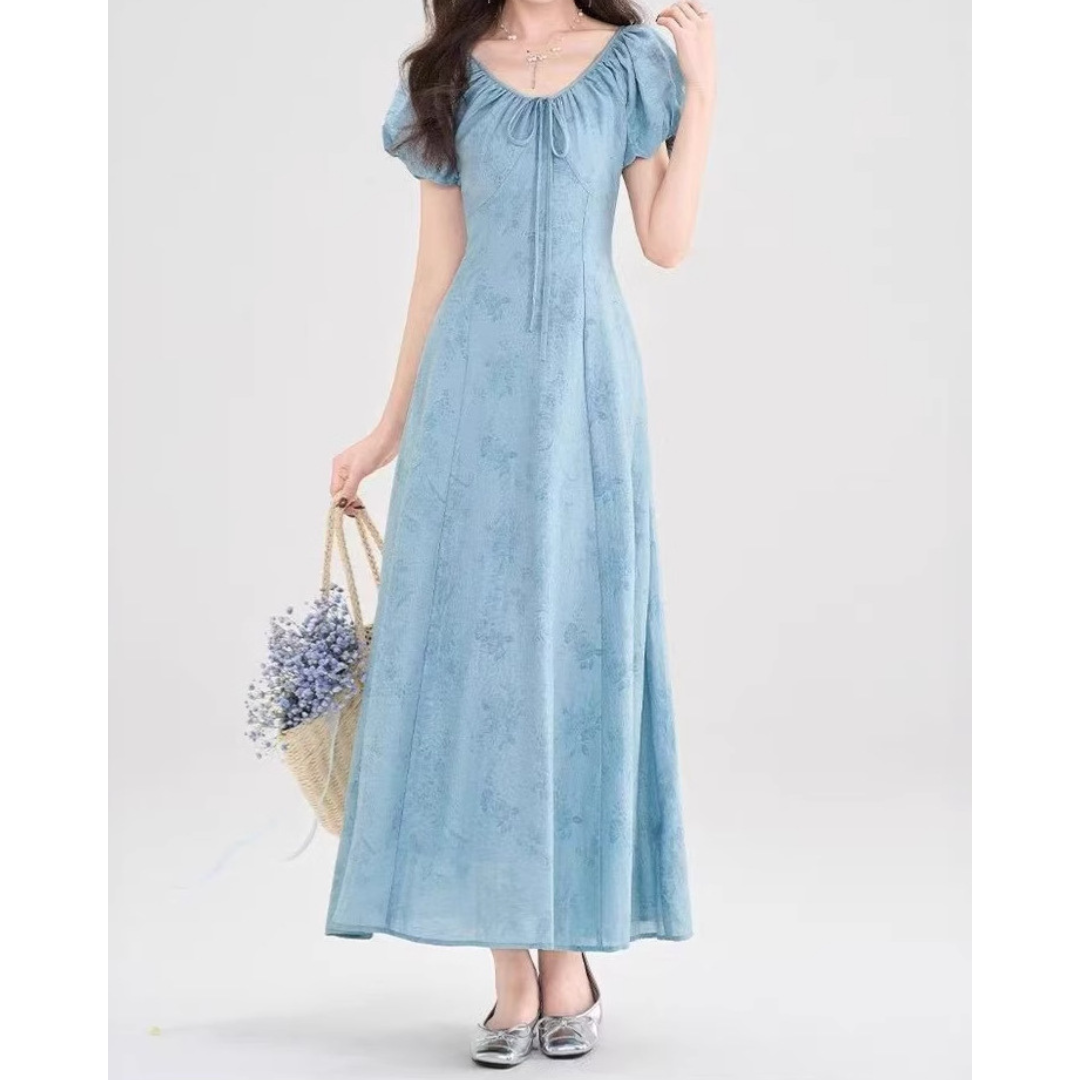 Willow Mist Drawstring Dress