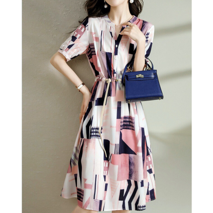 Marla Sketch Panel Belt Dress