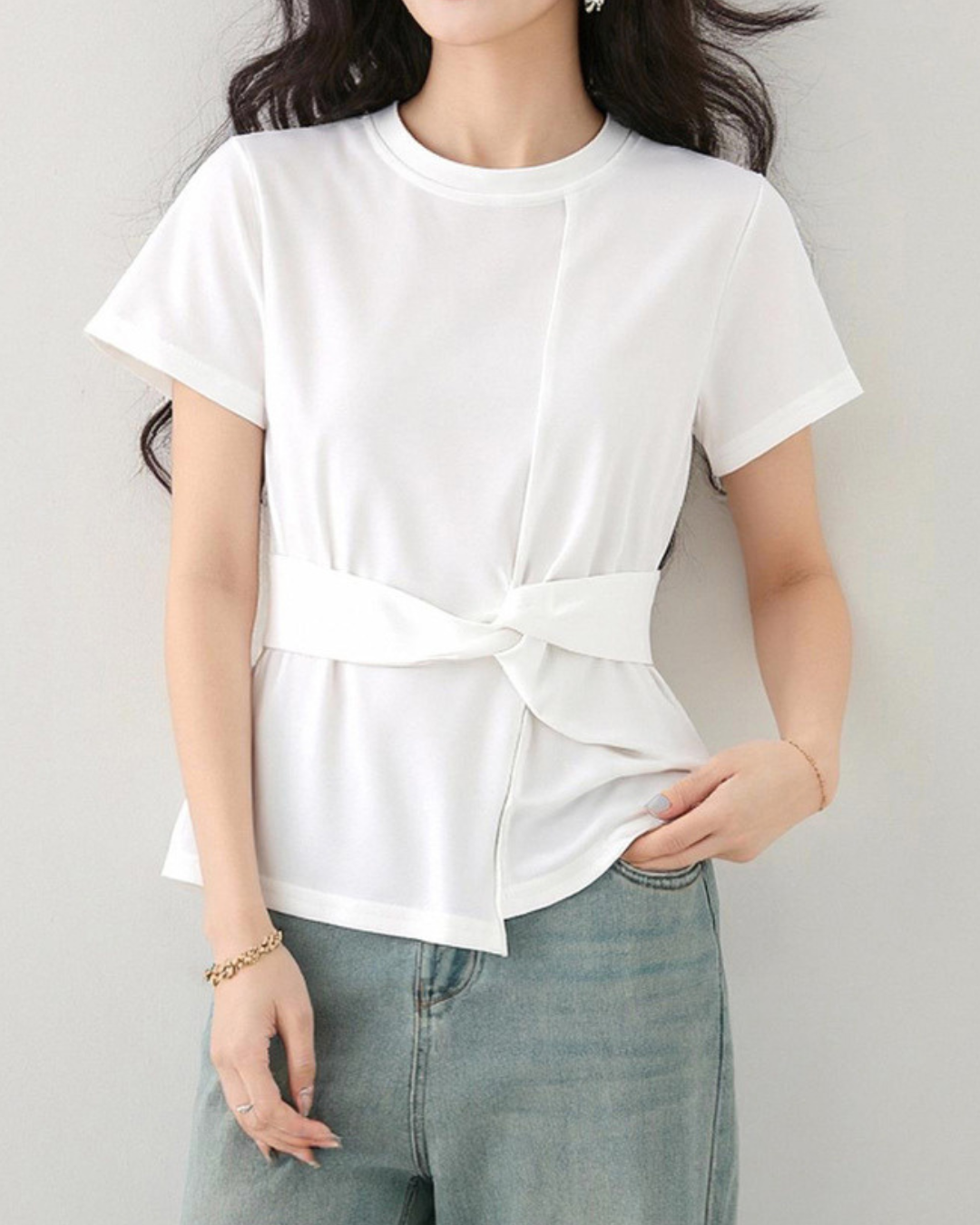 Alina Twist Detail Cotton T-Shirt