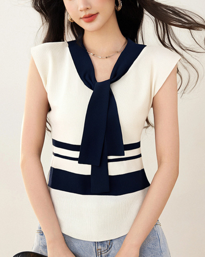 Marlow Tie Collar Knit Vest