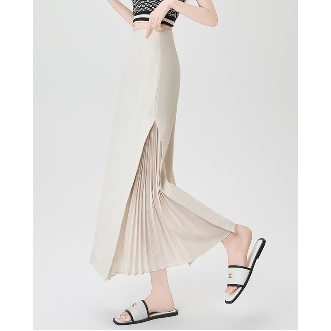 Lina Sheer Panel Midi Skirt