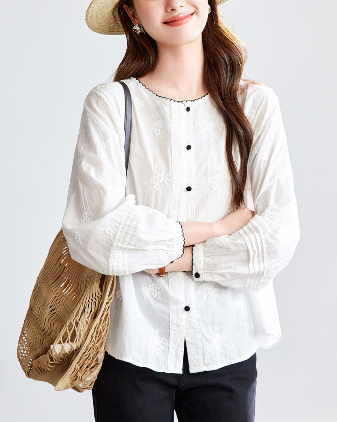 Flora Calm Trim Blouse