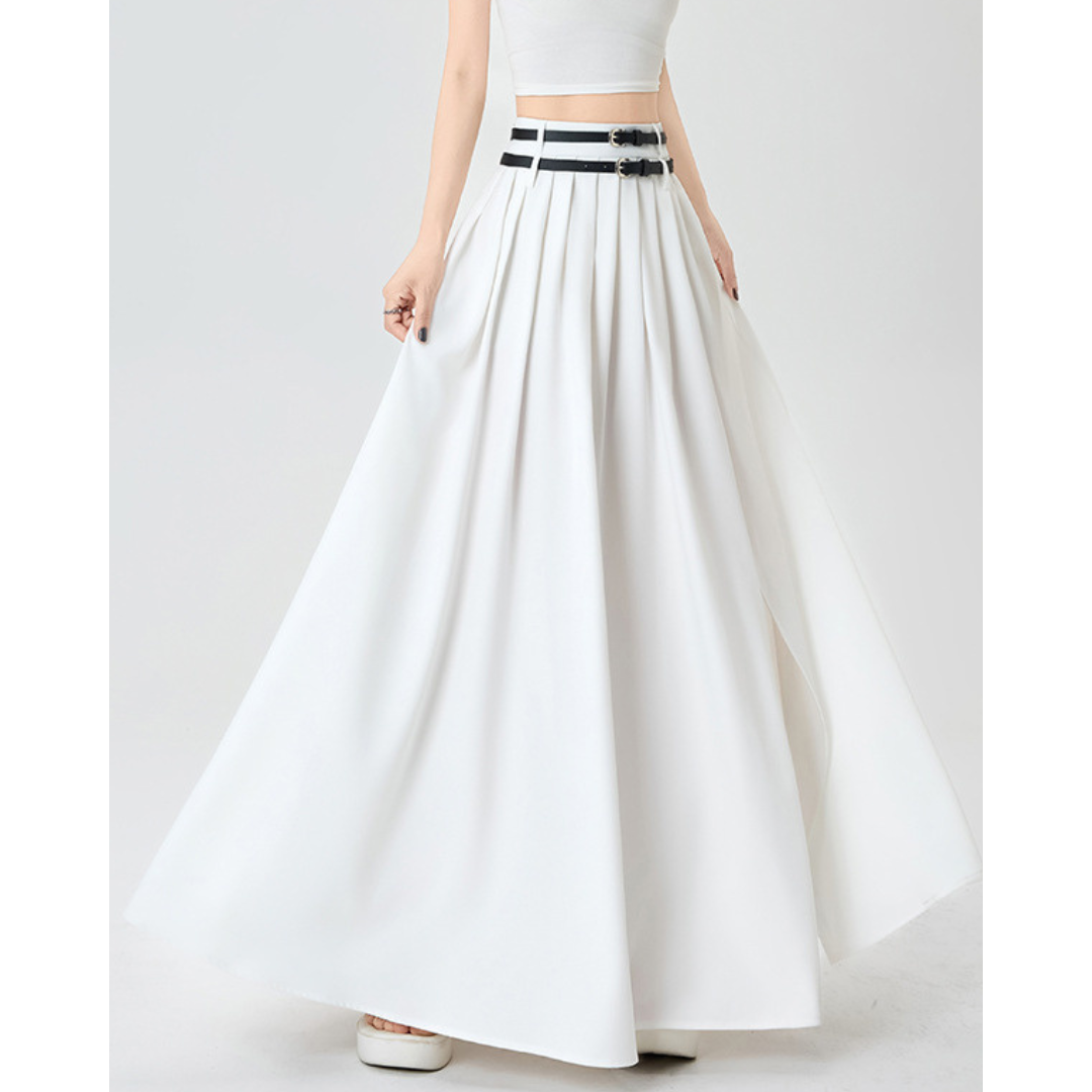 Nola Trim Pleat Slit Skirt