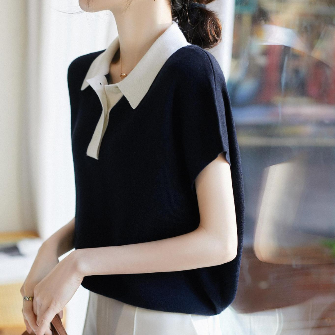 Cleo Soft Collar Knit Tee