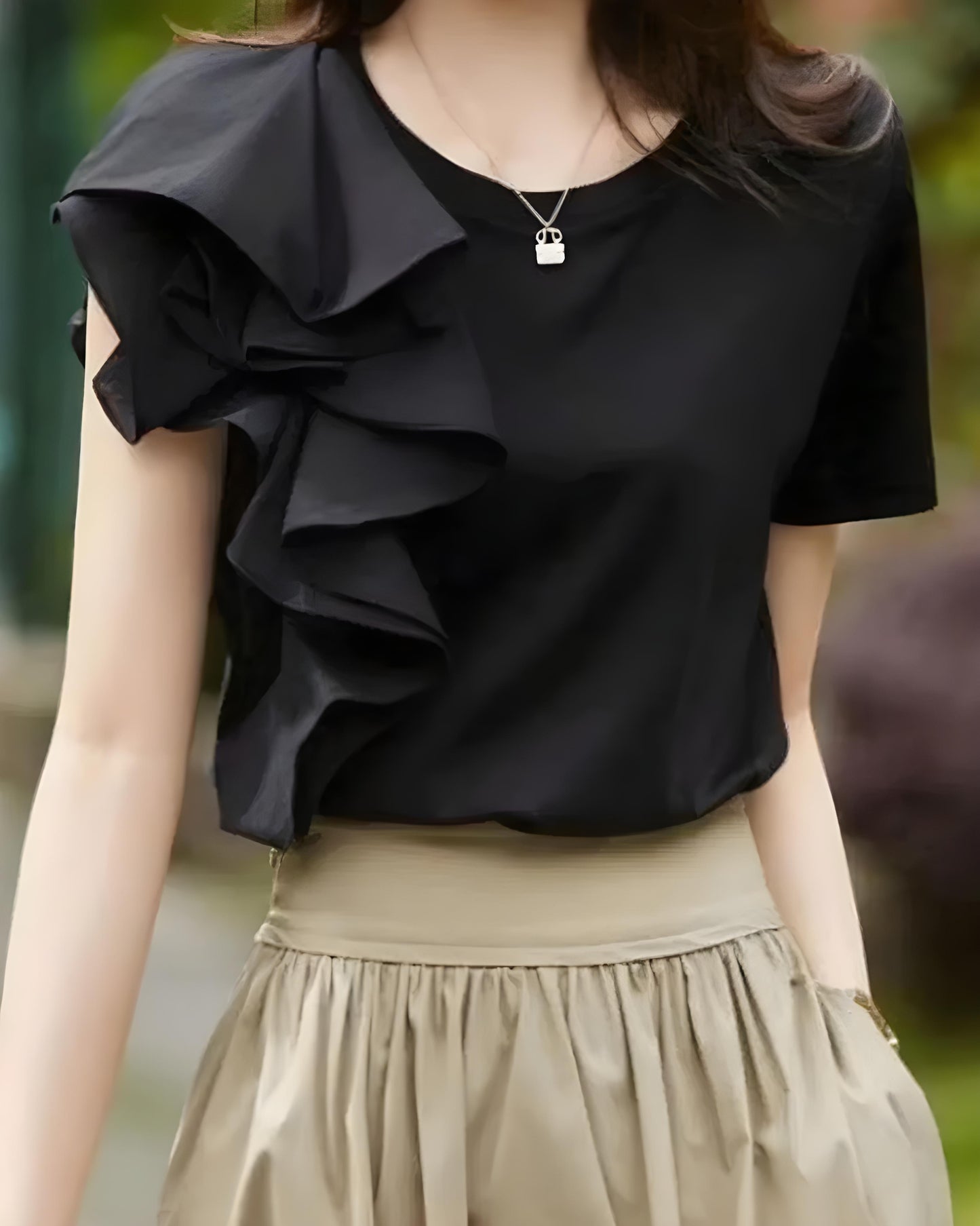 Estelle Ruffle One Shoulder T-shirt