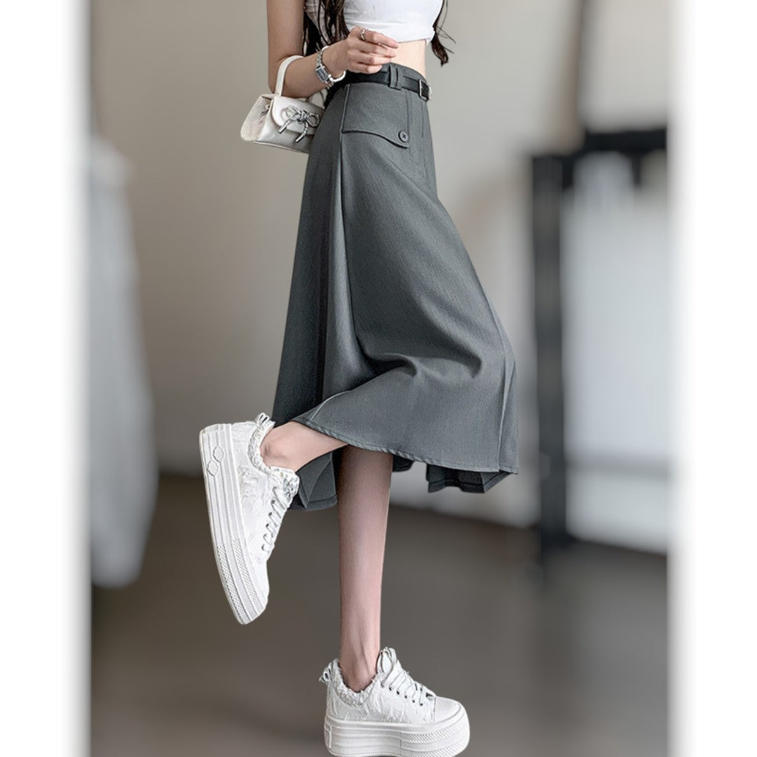 Vera Soft Pleat Belted Skirt