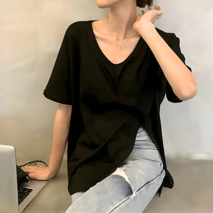 Elva Asym Side-Slit T-Shirt
