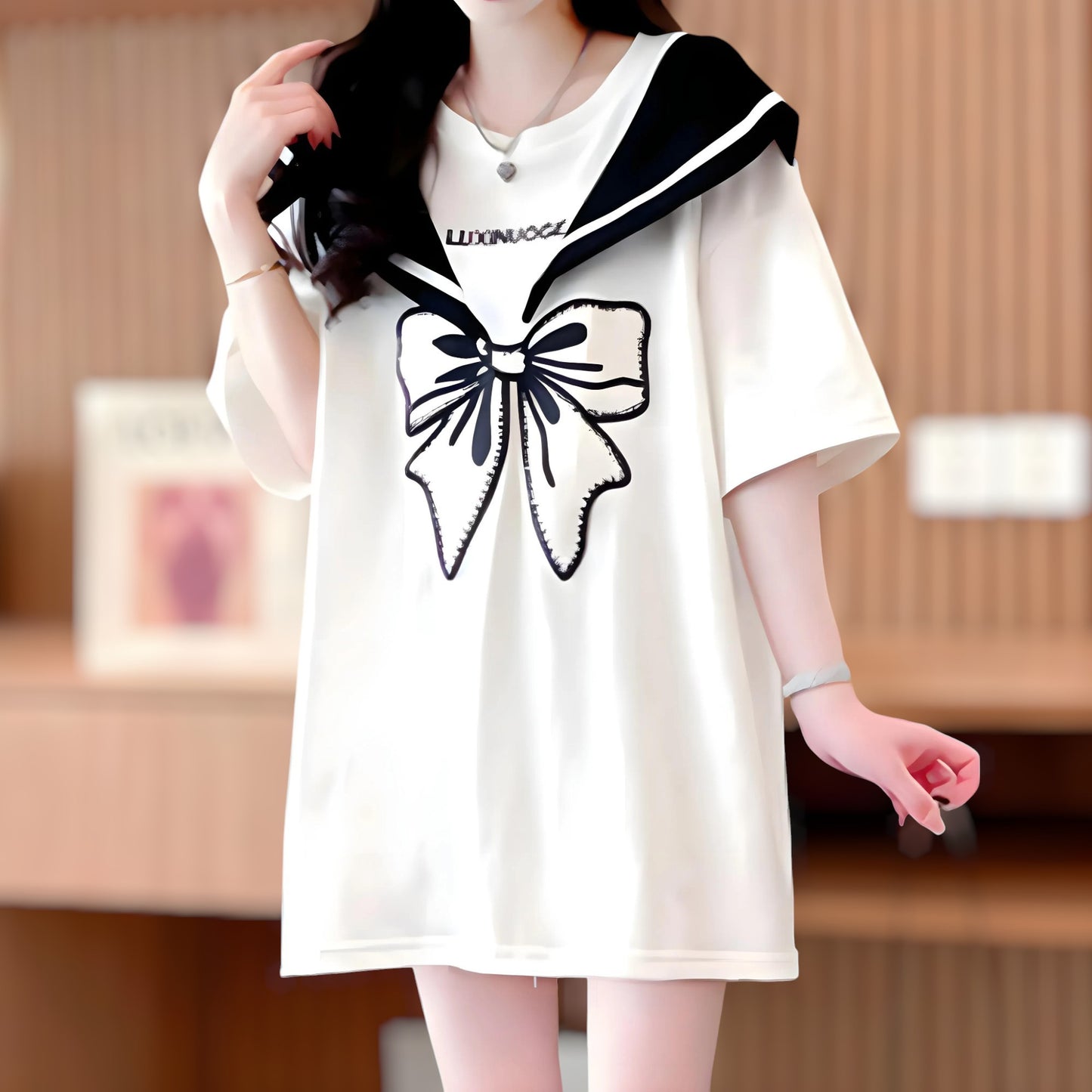 Sailor Bow Soft Cotton T-Shirt