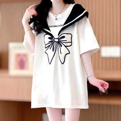 Sailor Bow Soft Cotton T-Shirt