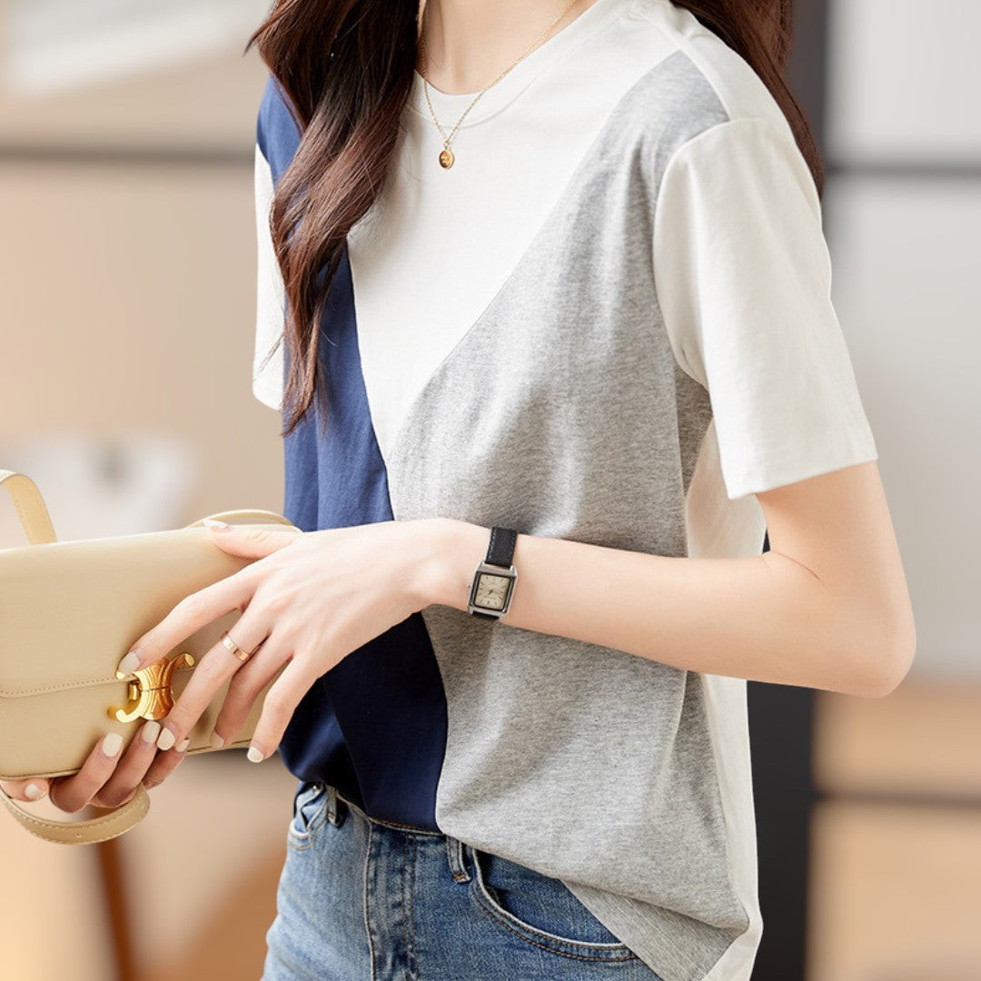 Mira Soft Block Cotton T-Shirt