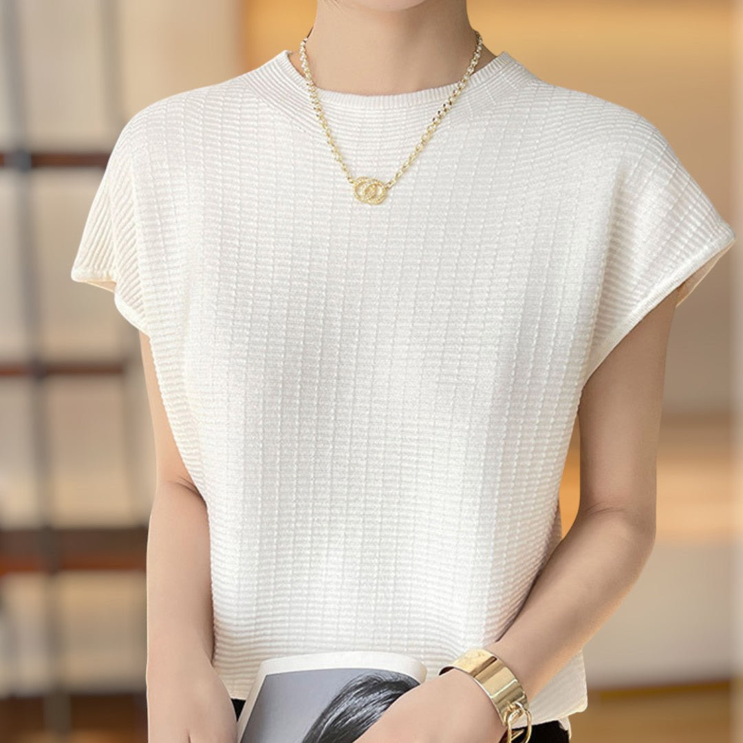 Lena Calm Ribbed Knit Tee