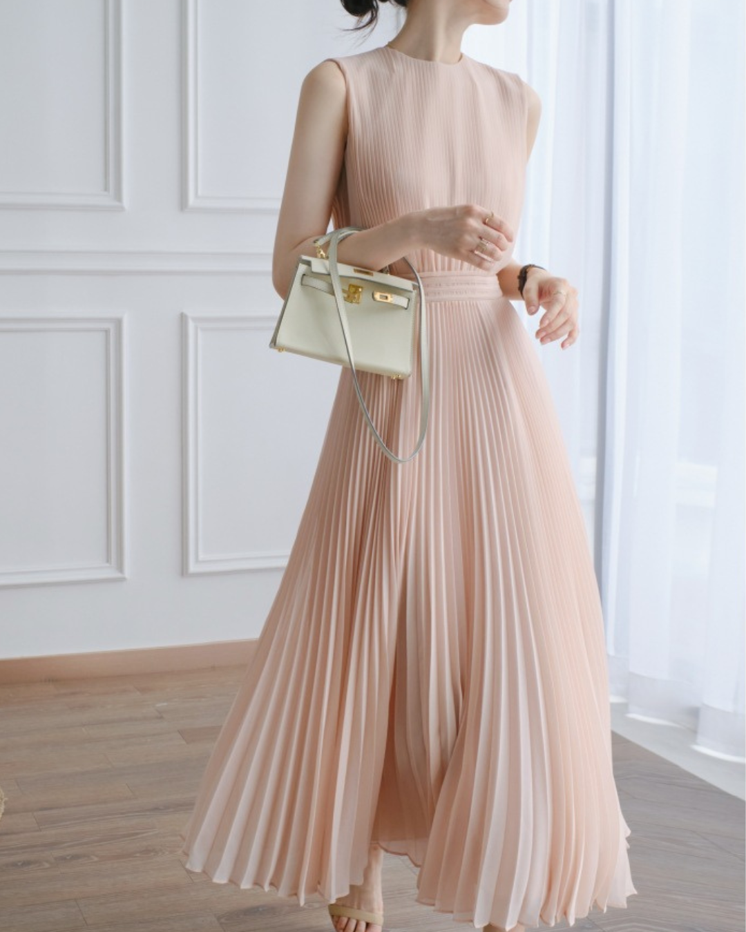 Aria Soft Pleat Midi Dress