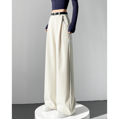 Amira Pinstripe Belted Trousers