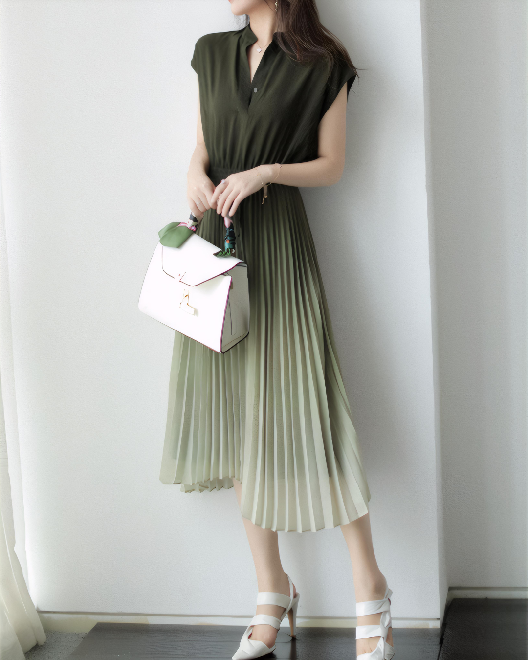 Isla Flow Ombre Pleat Dress