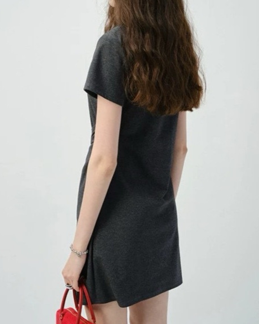 Clea Twist Front Cotton Dress