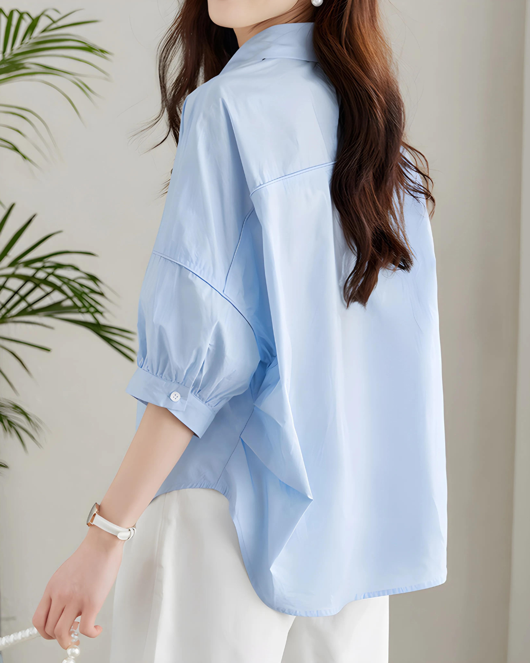 Elva Crisp Sleeve Poplin Shirt