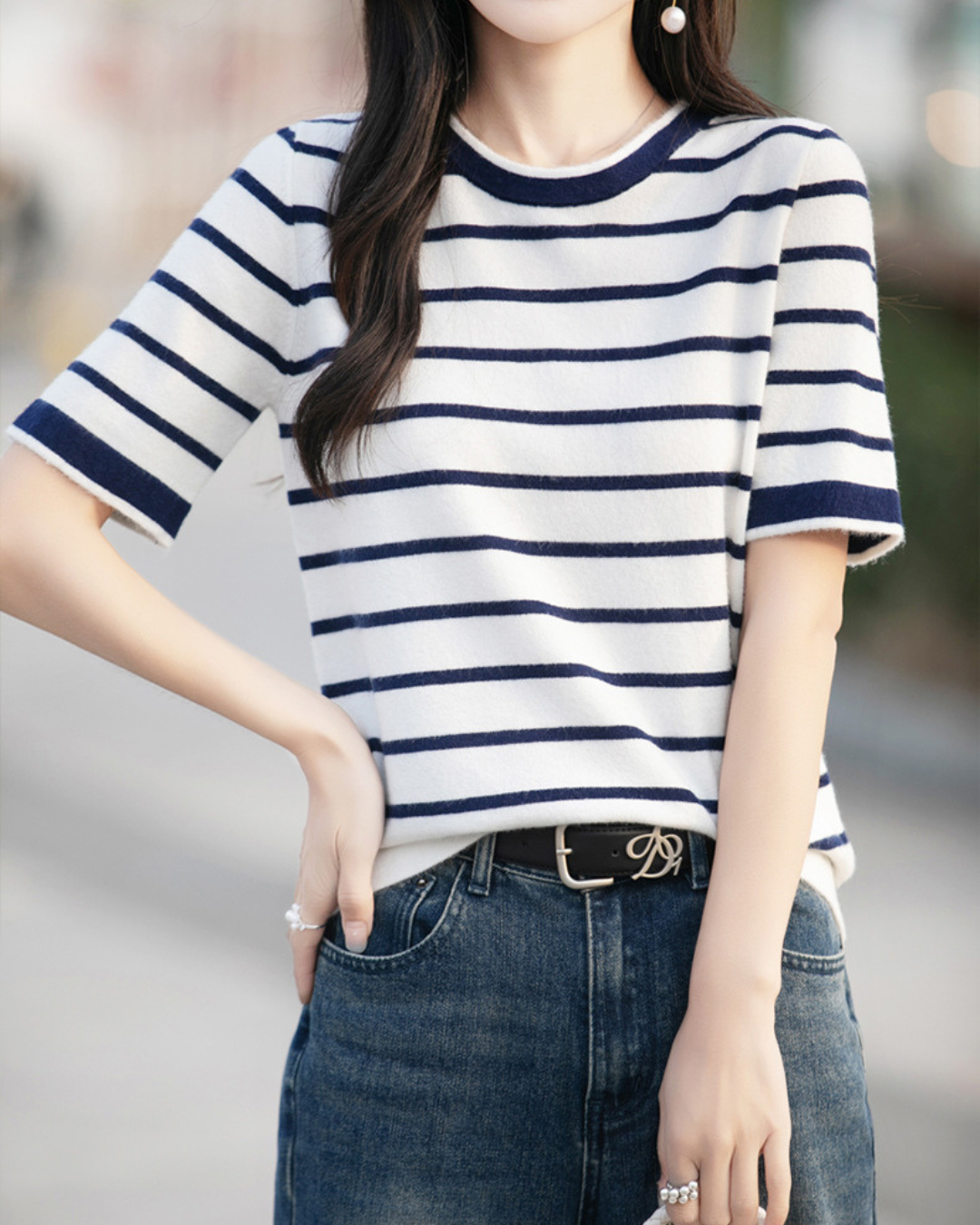 Marin Texture Stripe Knit Top