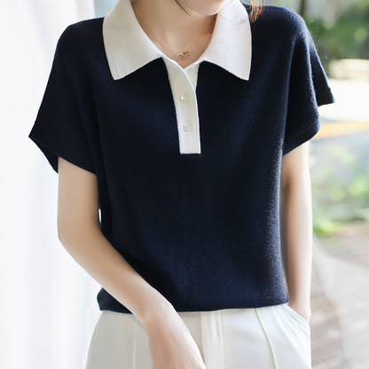Cleo Soft Collar Knit Tee