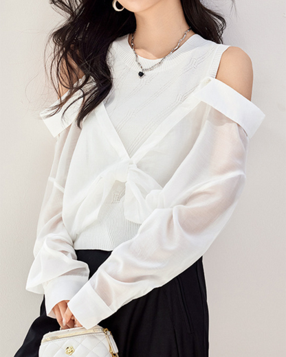 Liana Soft Poplin Cutout Blouse