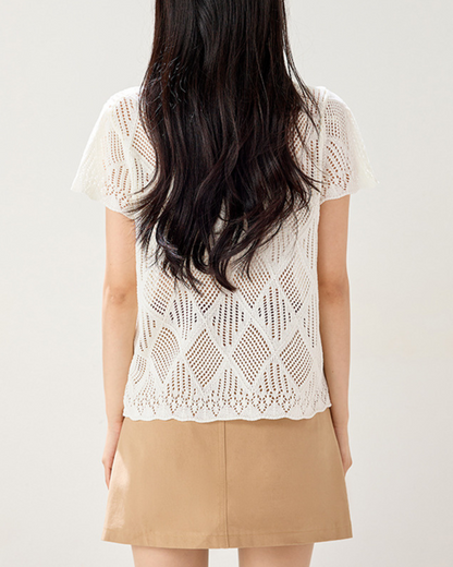 Arlen Mesh Diamond Knit T-Shirt