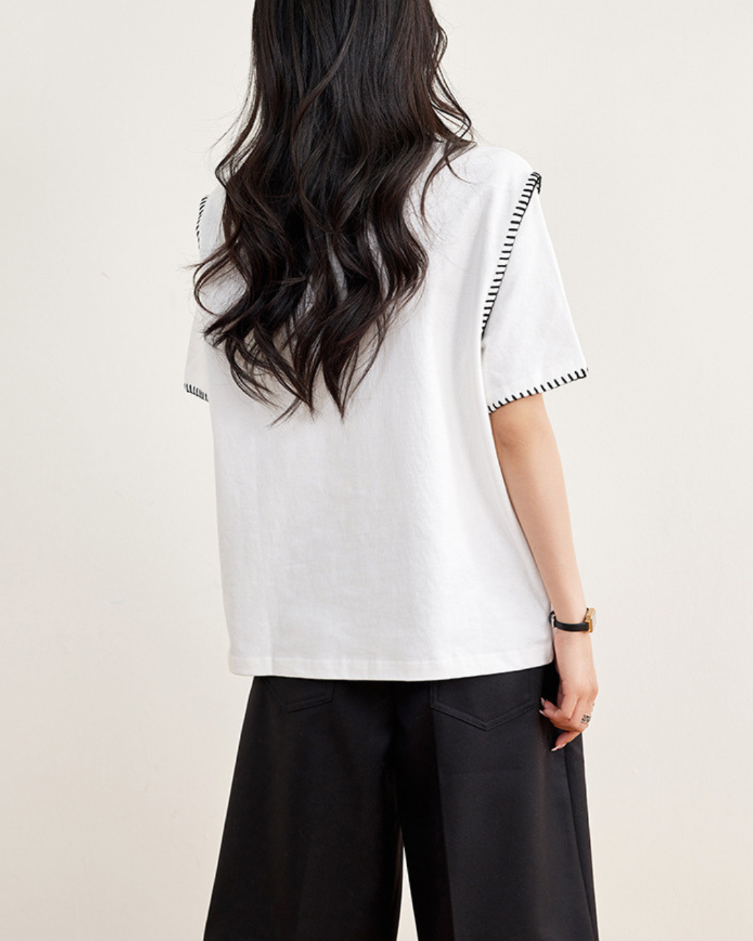 Livia Edge Stitch Cotton T-Shirt