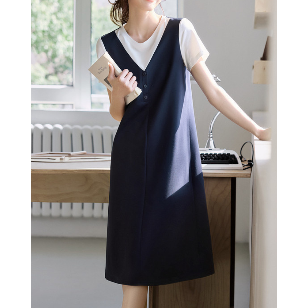 Elin Calm Layered Tee Dress