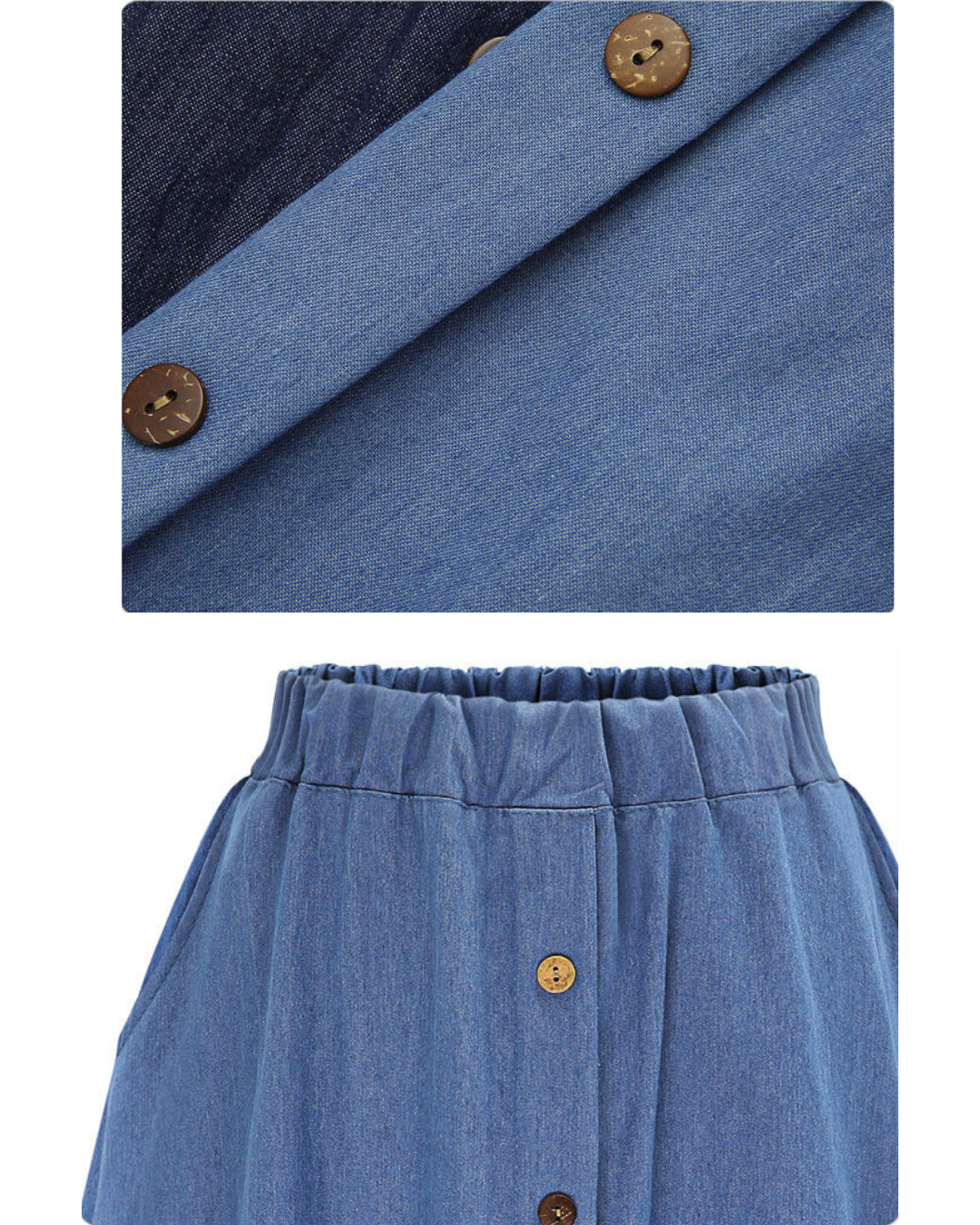 Liora Calm Button Midi Skirt