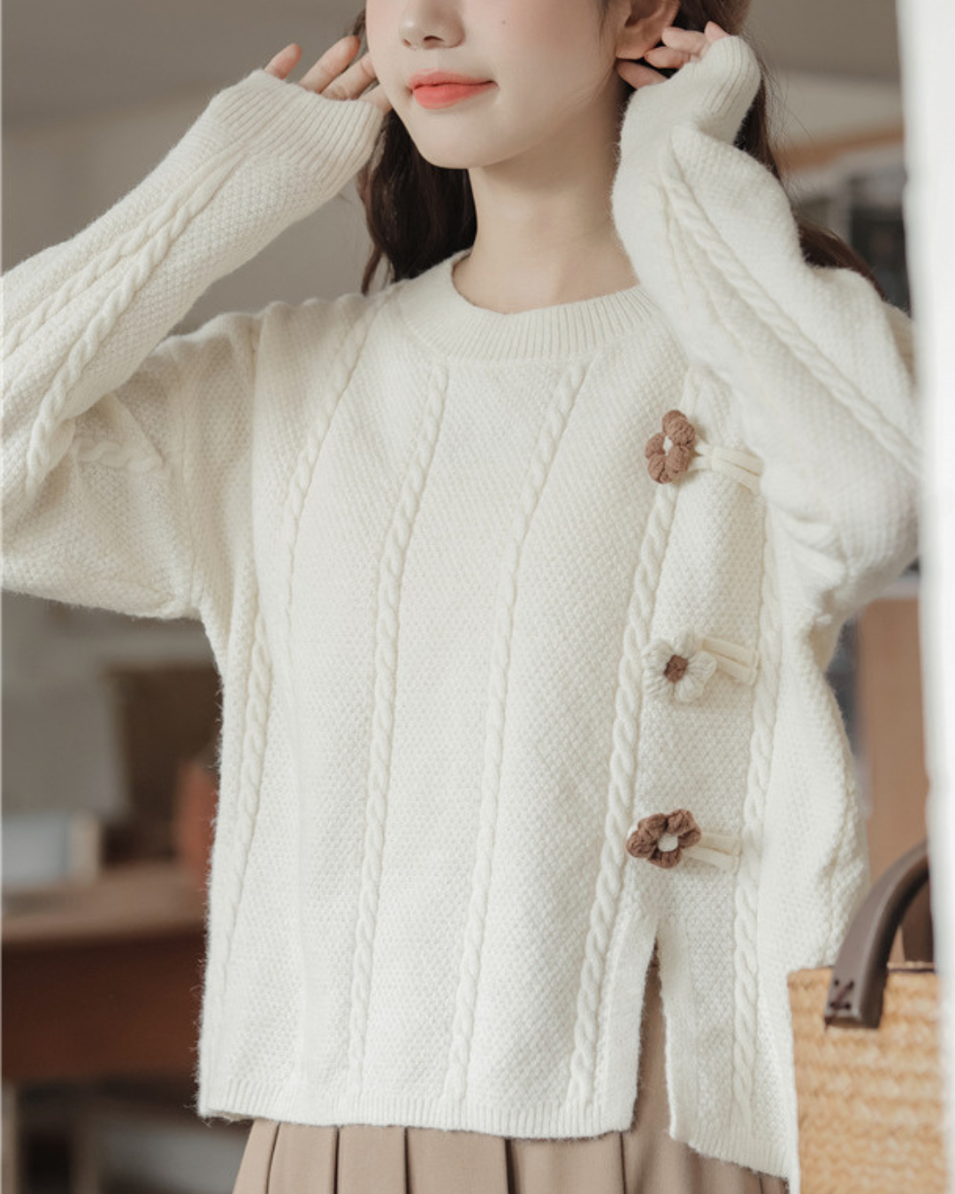 Fleur Twist Knit Sweater