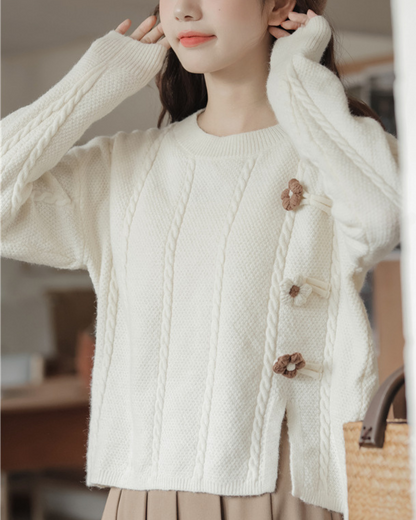 Fleur Twist Knit Sweater