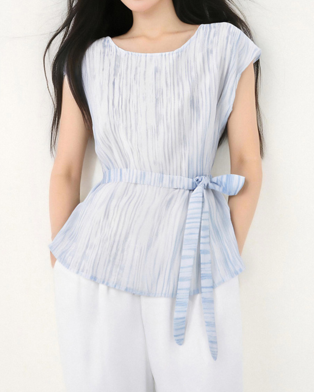 Meryl Flow Stripe Waist Blouse